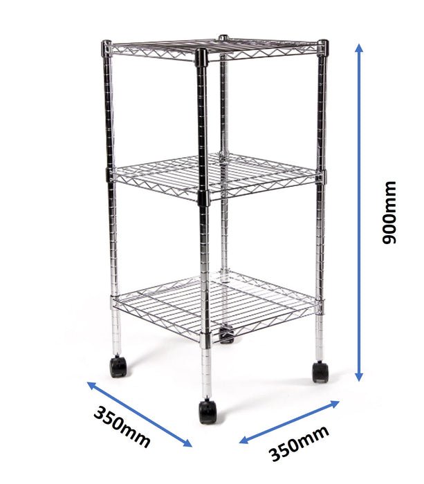 Eurowire Chrome Plated Shelving Set (3 Shelf, 950x350x350)
