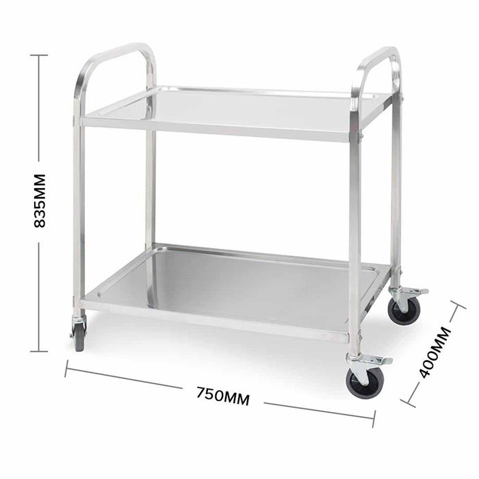 Stainless Steel Utility Trolley 2 tier (750x400x830)