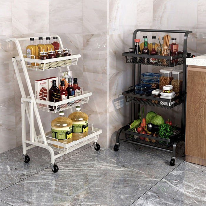 Kitchen Cart 3 tier (Adjustable) Black