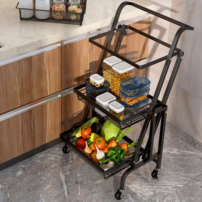 Kitchen Cart 3 tier (Adjustable) Black