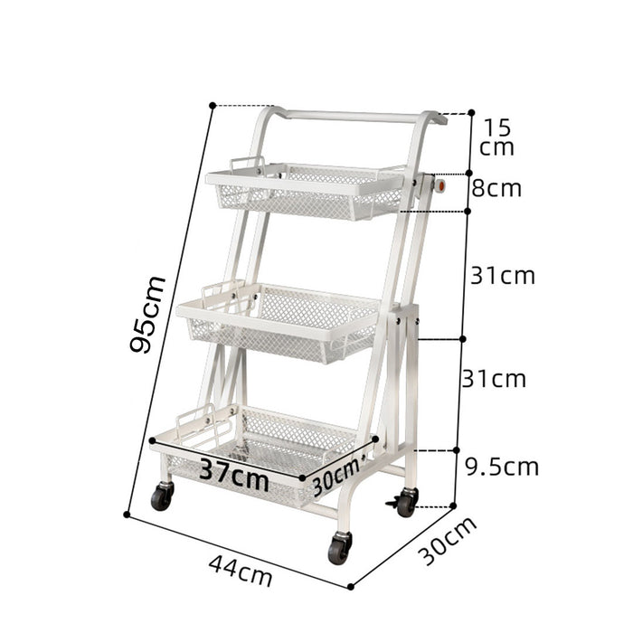 Kitchen Cart 3 tier (Adjustable) White