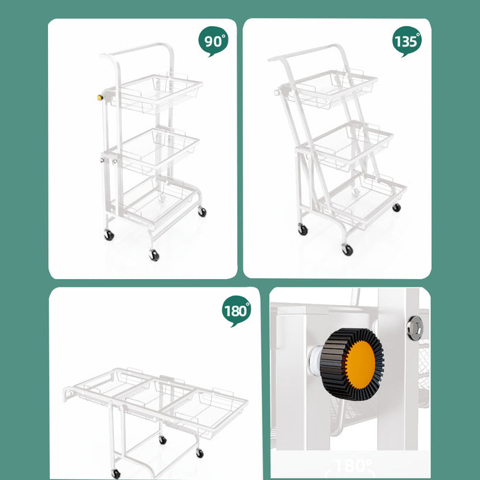 Kitchen Cart 3 tier (Adjustable) White