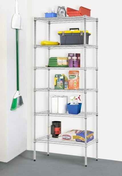 Eurowire Chrome Plated Shelving Set (6 Shelf, 1800x760x350)