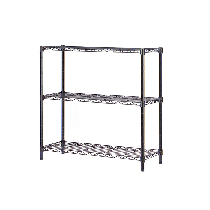 Eurowire Shelving Set (3 Shelf 900x900x350) (Black)