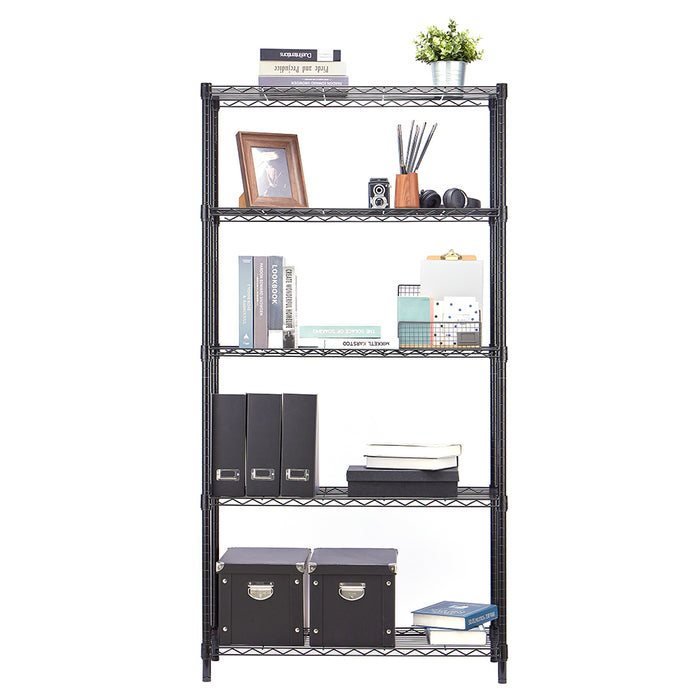 Eurowire Shelving Set (5 Shelf 1800x900x350) (Black)