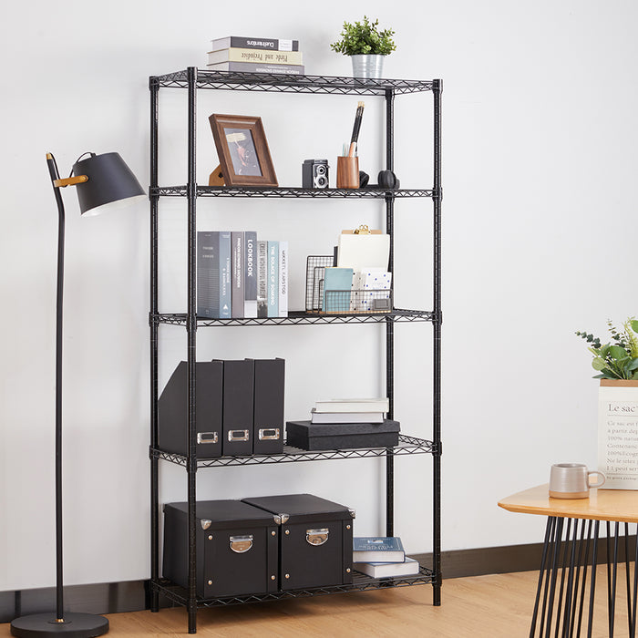 Eurowire Shelving Set (5 Shelf 1800x900x350) (Black)