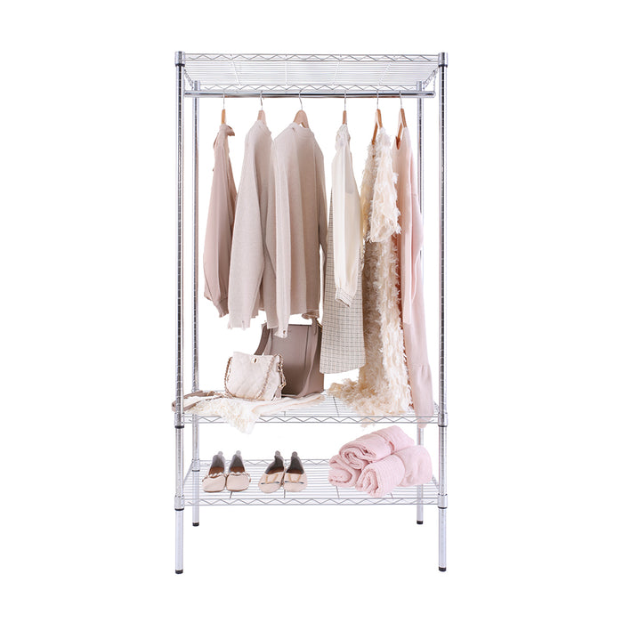 Eurowire Wardrobe (3 Shelf, 1600x900x450) (silver)