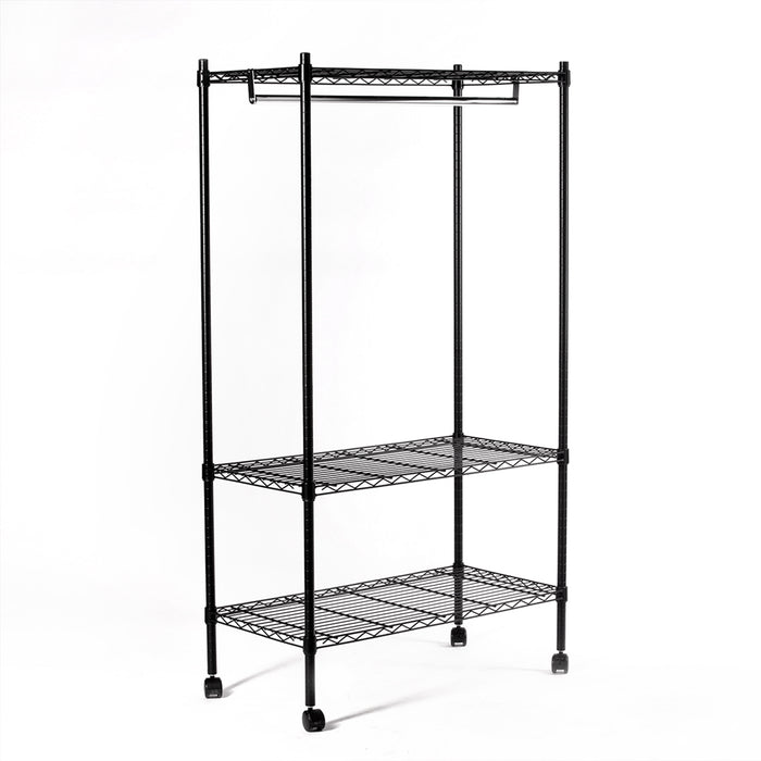 Eurowire Wardrobe (3 Shelf, 1600x900x450) (black)